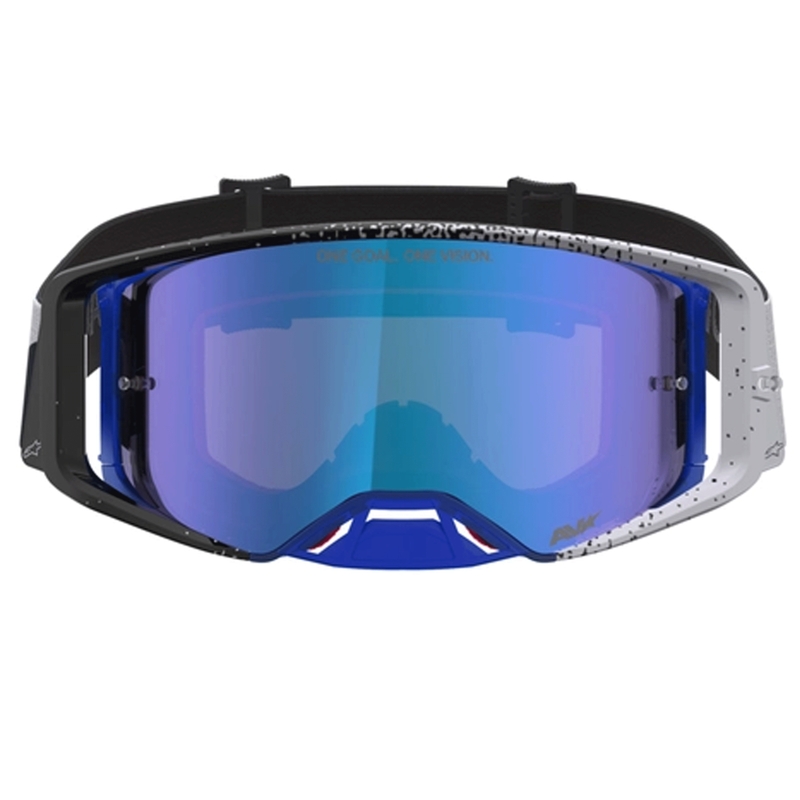 Alpinestars Supertech Hiten motokroso akiniai juodi-mėlyni