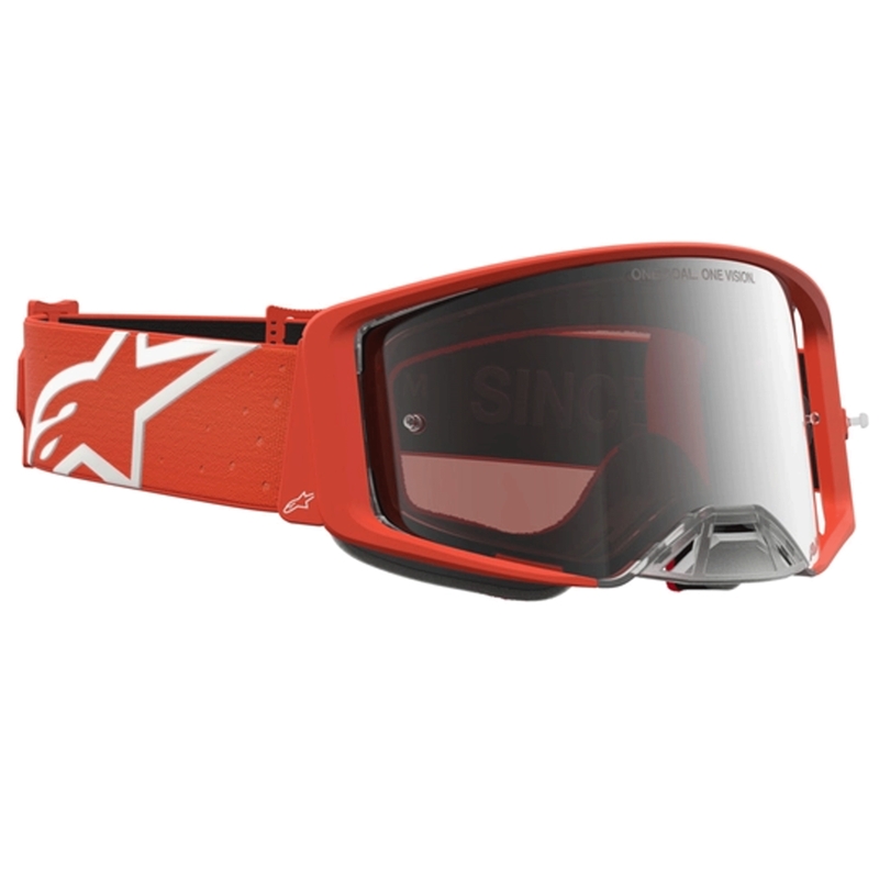 „Alpinestars Supertech Vesta“ oranžinės-sidabrinės motokroso akiniai