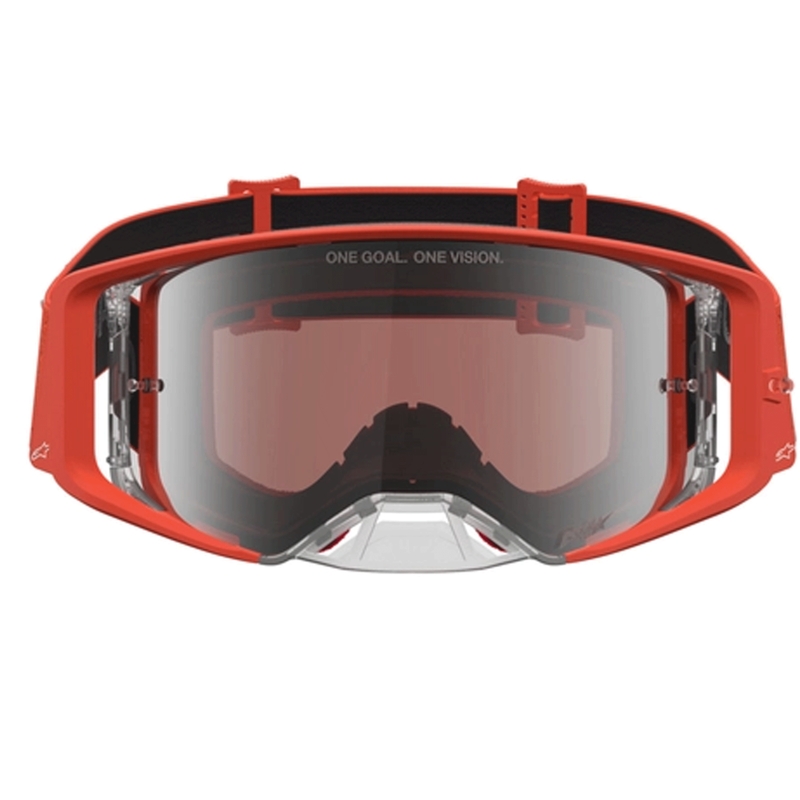 „Alpinestars Supertech Vesta“ oranžinės-sidabrinės motokroso akiniai