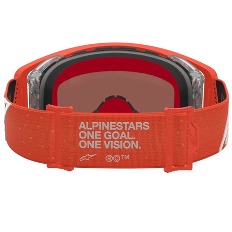 „Alpinestars Supertech Vesta“ oranžinės-sidabrinės motokroso akiniai