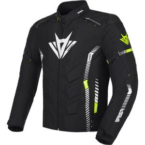 Motociklo striukė RSA Rider juoda-balta-fluorescencinė geltona 2 - II kokybės - II. kokybė