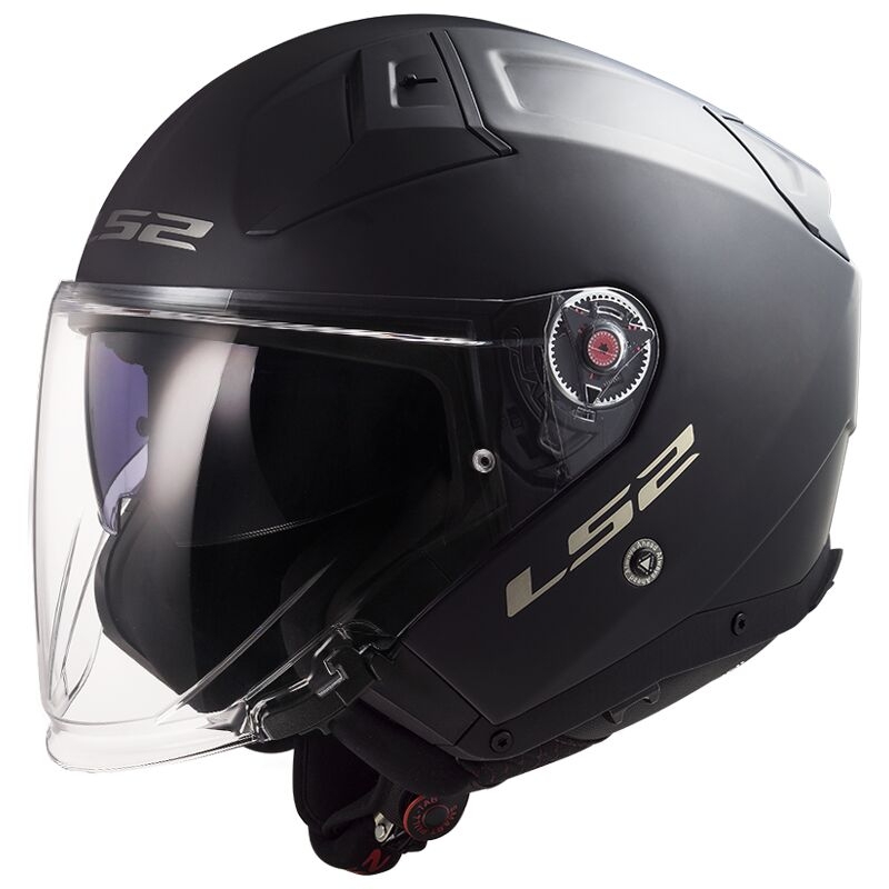 Atviras motociklininko šalmas LS2 OF603 Infinity II Solid Black Matte - II. kokybė