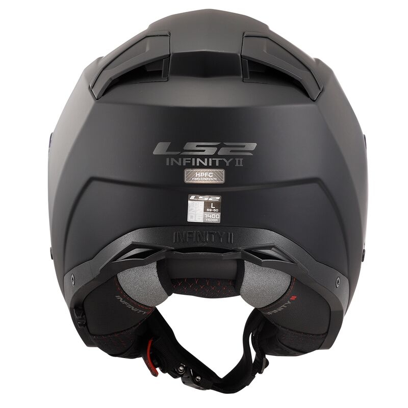 Atviras motociklininko šalmas LS2 OF603 Infinity II Solid Black Matte - II. kokybė