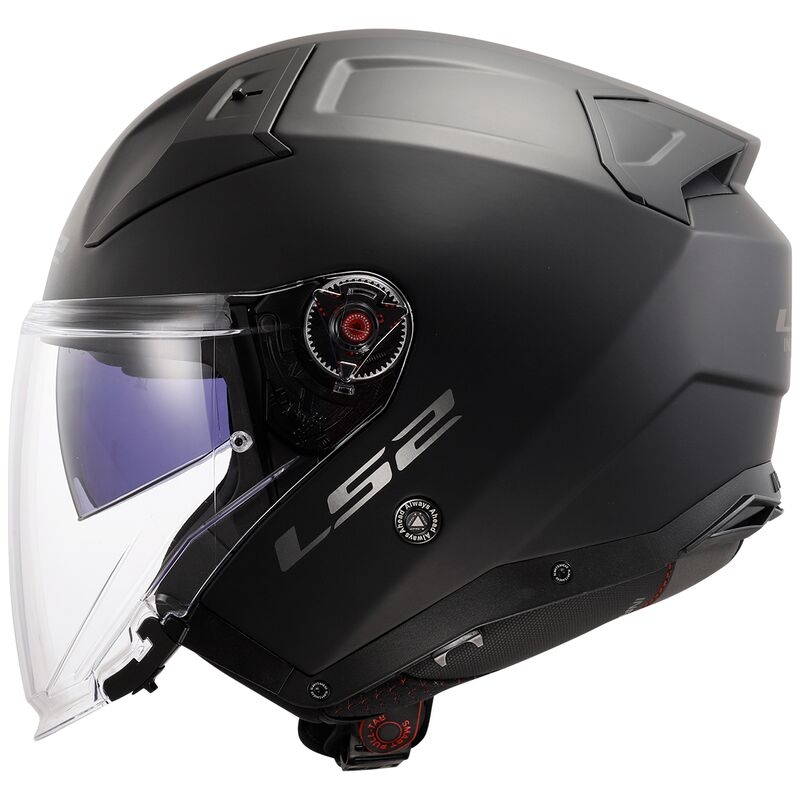 Atviras motociklininko šalmas LS2 OF603 Infinity II Solid Black Matte - II. kokybė