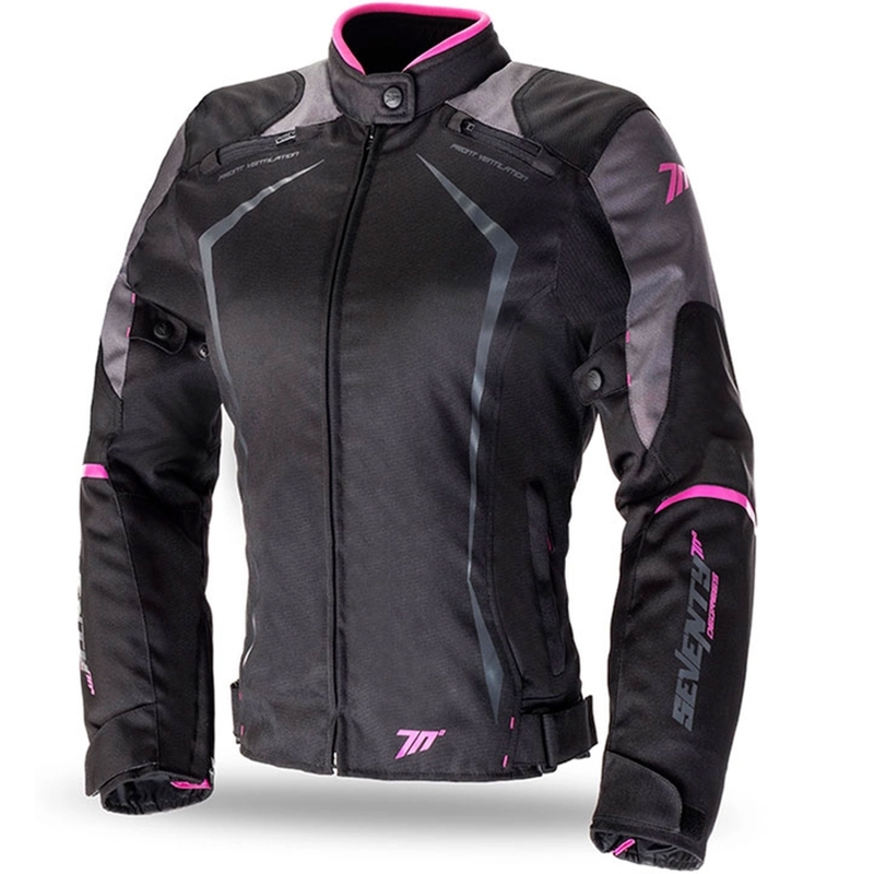 Moteriška motociklininko striukė SEVENTY DEGREES SD-JR49 juoda ir rožinė - II. kokybė