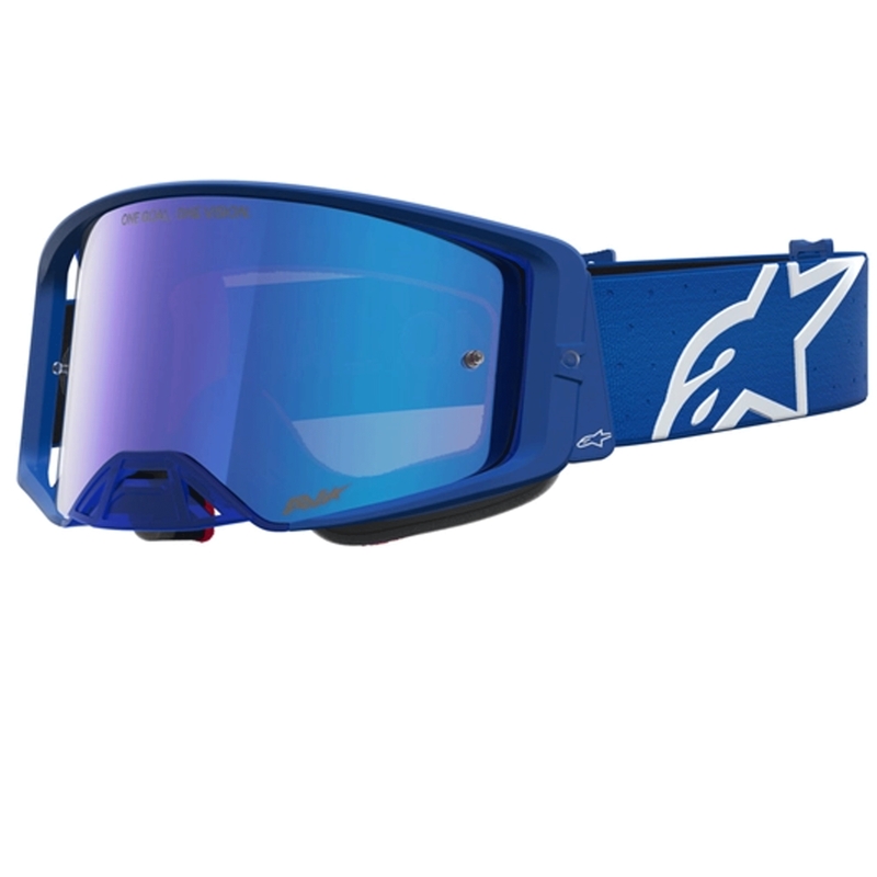 „Alpinestars Supertech Vesta“ mėlynai balti motokroso akiniai