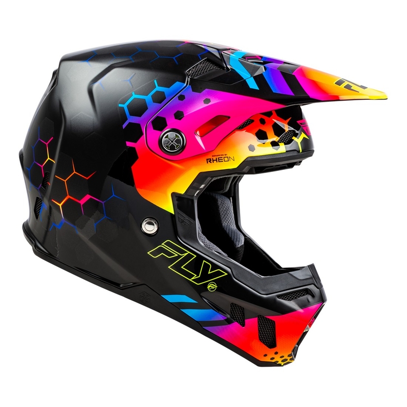 Motokroso šalmas FLY Racing Formula CC Tektonic juoda-geltona-rožinė - II. kokybė