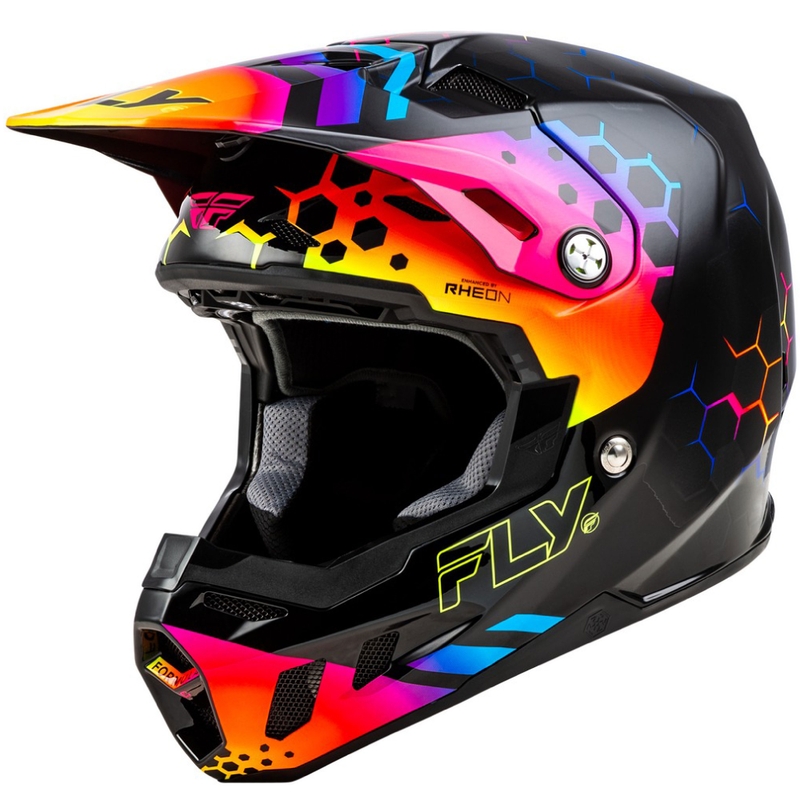 Motokroso šalmas FLY Racing Formula CC Tektonic juoda-geltona-rožinė - II. kokybė