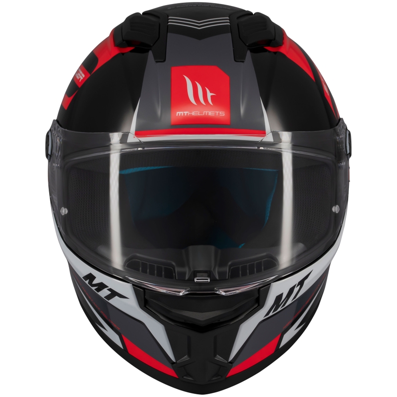 MT Stinger 2 Tron integralus motociklininko šalmas juodas-raudonas-pilkas - II. kokybė