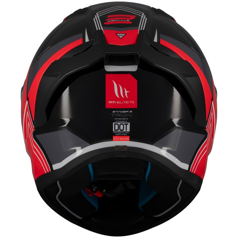 MT Stinger 2 Tron integralus motociklininko šalmas juodas-raudonas-pilkas - II. kokybė