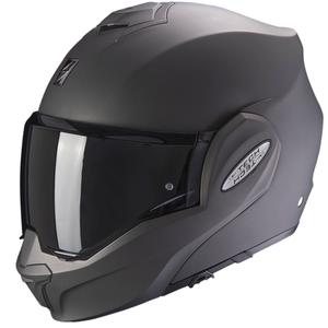 Sulankstomas motociklininko šalmas Scorpion EXO-TECH EVO Solid matinis antracitas - II. kokybė