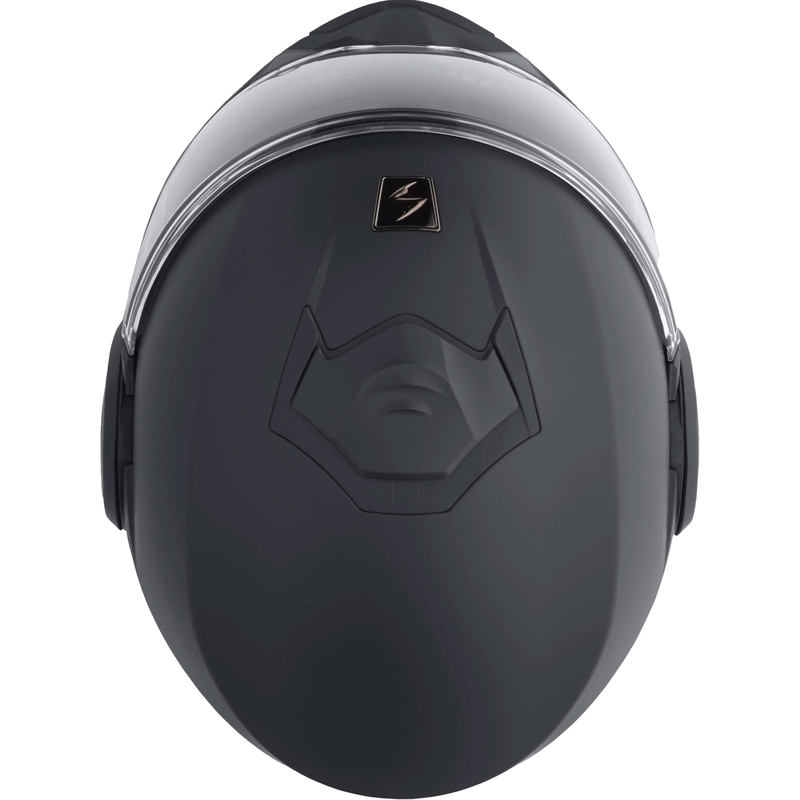 Sulankstomas motociklininko šalmas Scorpion EXO-TECH EVO Solid matinis antracitas - II. kokybė