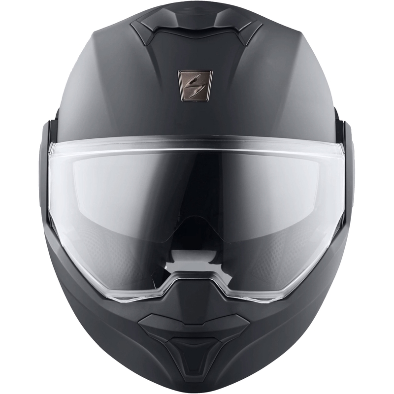 Sulankstomas motociklininko šalmas Scorpion EXO-TECH EVO Solid matinis antracitas - II. kokybė