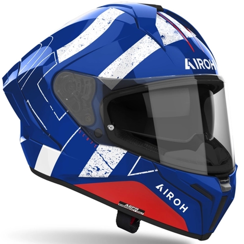 Integruotas motociklininko šalmas "Airoh MATRYX Scope" mėlynai raudonas