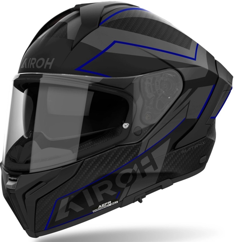 Integruotas motociklininko šalmas "Airoh MATRYX Sentinel" matinės mėlynos spalvos