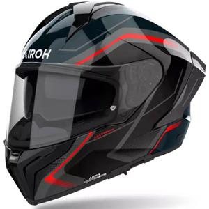 Integruotas motociklininko šalmas "Airoh MATRYX Wide" juodas-pilkas-raudonas