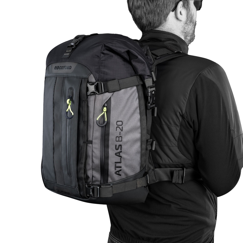 Motociklo krepšys Oxford Atlas B-20 Advanced Backpack 20 l pilkas - II. kokybė