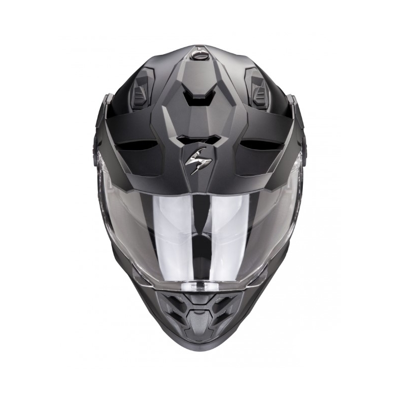 Enduro motociklininko šalmas SCORPION ADF-9000 AIR Solid pearl black matt - II. kokybė