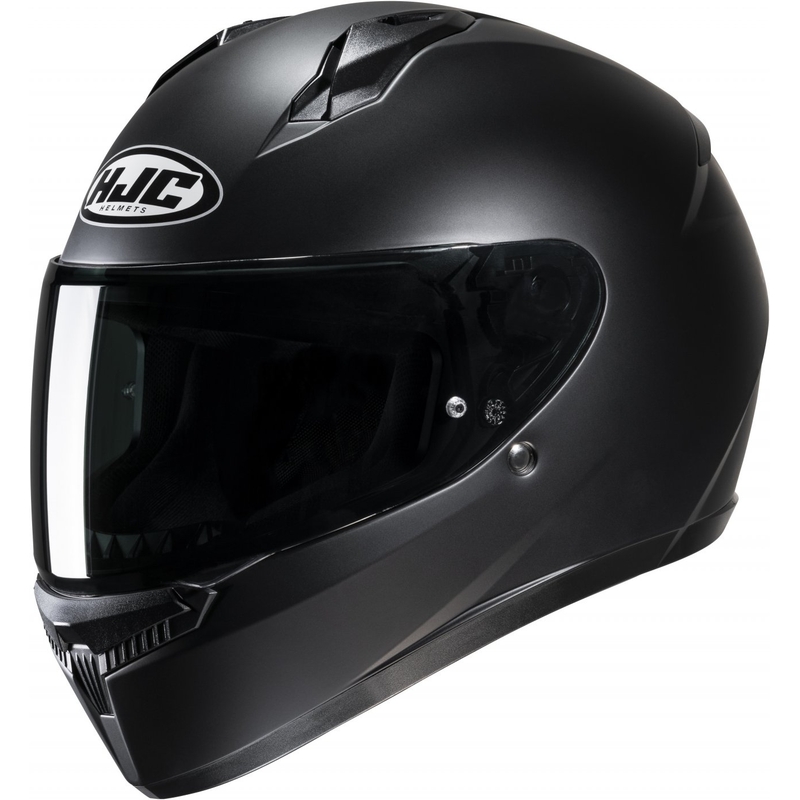 HJC C10 Solid pusiau plokščias integralus motociklininko šalmas juodas - II. kokybė