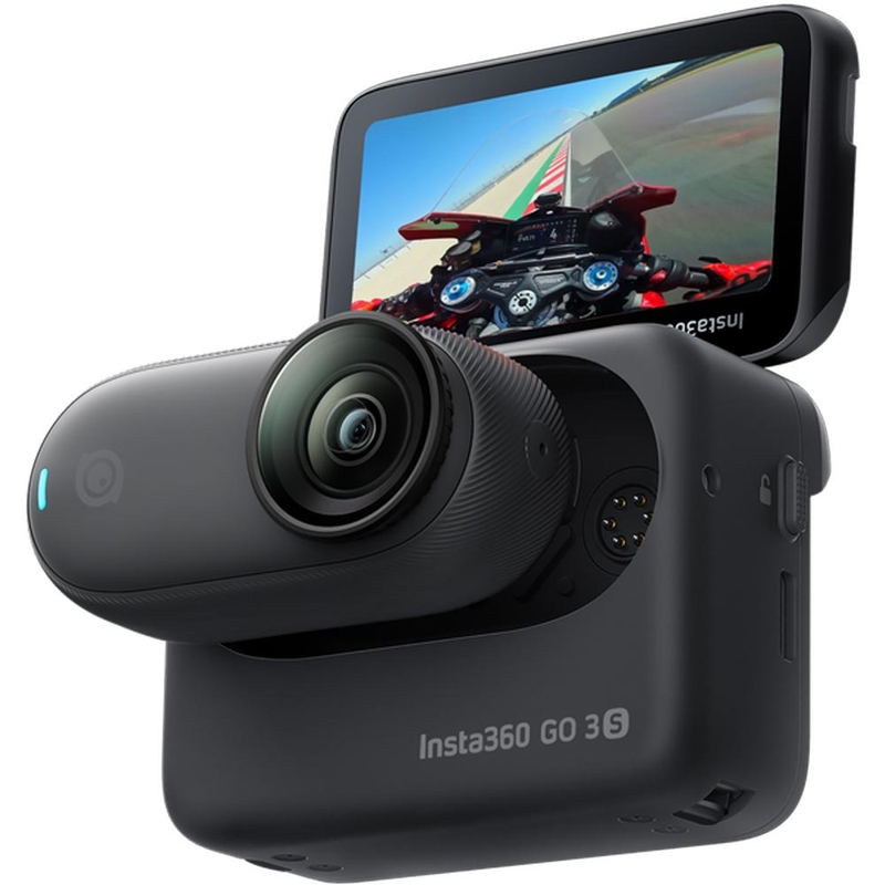 „Insta360 GO 3S“ motociklo veiksmo kamera, nešiojama šalme, juoda