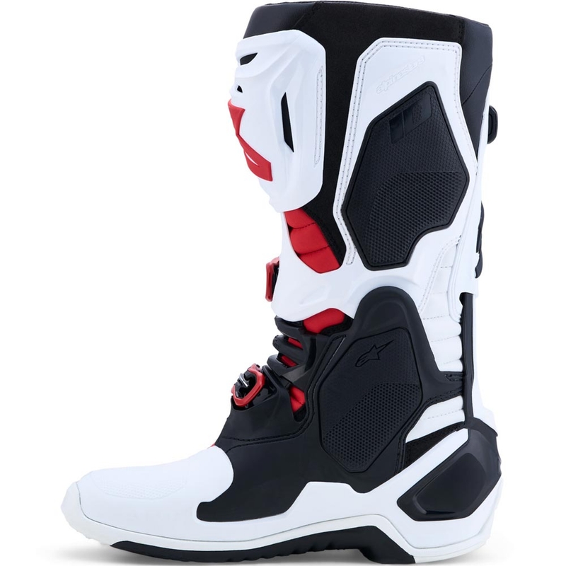 Alpinestars TECH 10 motokroso batai balti-juodi-raudoni