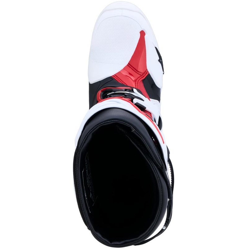 Alpinestars TECH 10 motokroso batai balti-juodi-raudoni