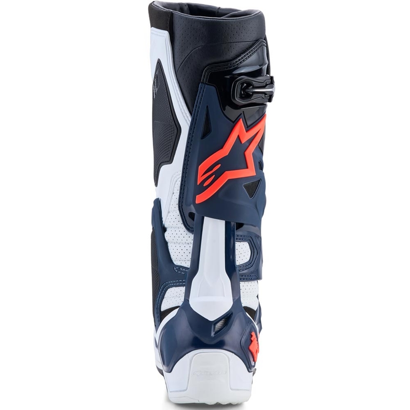 Alpinestars TECH 10 superventiliuojami krosiniai batai tamsiai mėlyni-balti-juodi-violetiniai