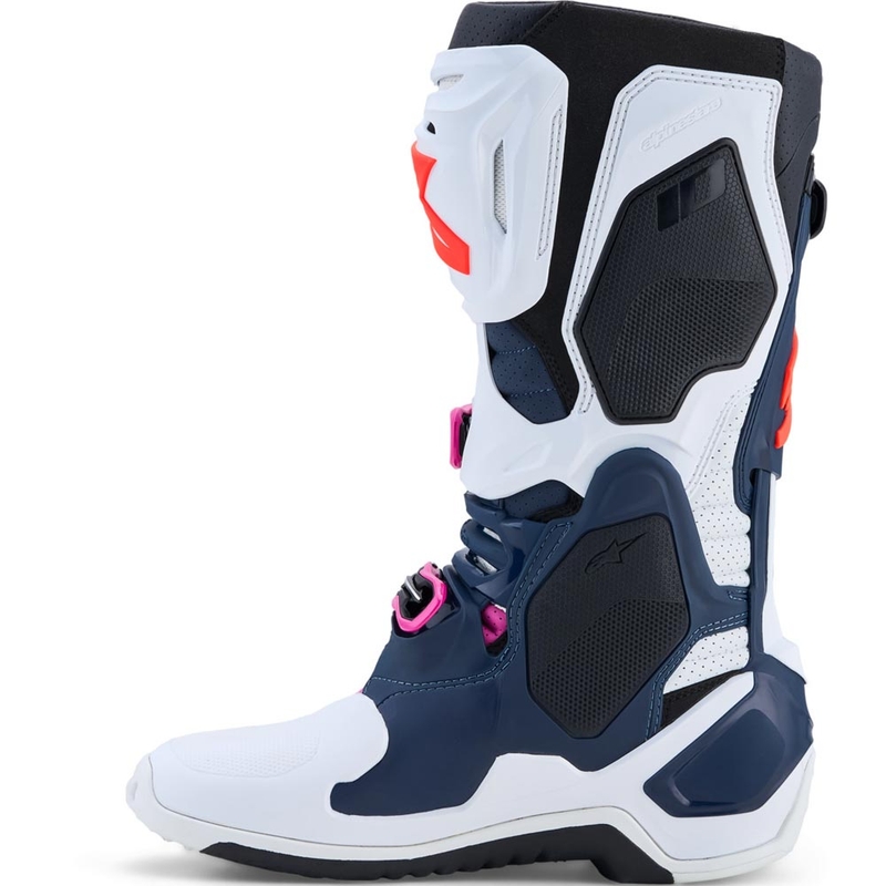 Alpinestars TECH 10 superventiliuojami krosiniai batai tamsiai mėlyni-balti-juodi-violetiniai