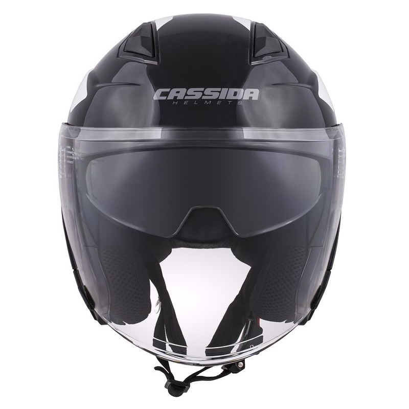 "Cassida Jet Tech Corso Open" motociklininko šalmas juodai baltas