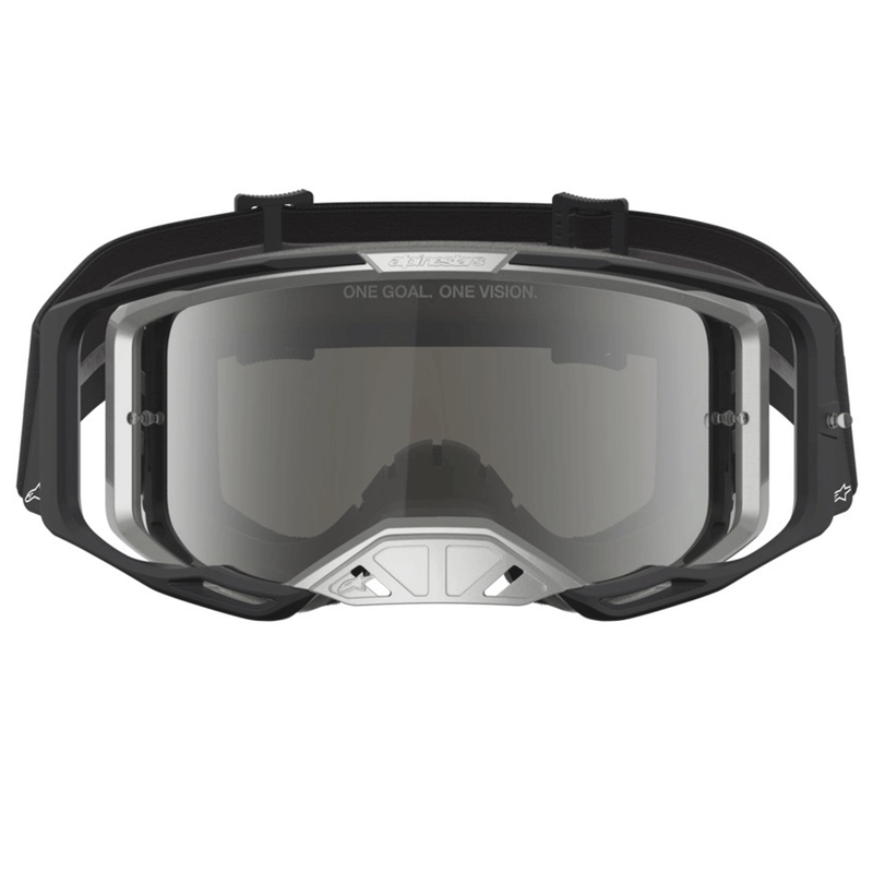 Alpinestars Vision 8 Amber motokroso akiniai juodi-sidabriniai