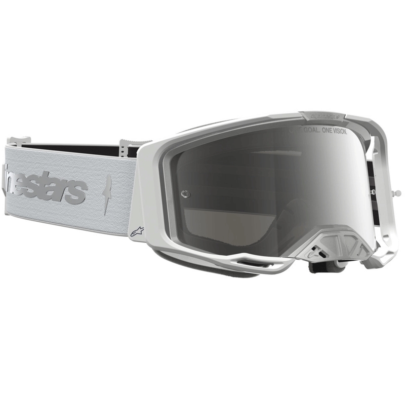 „Alpinestars Vision 8“ gintaro baltos-sidabrinės spalvos motokroso akiniai