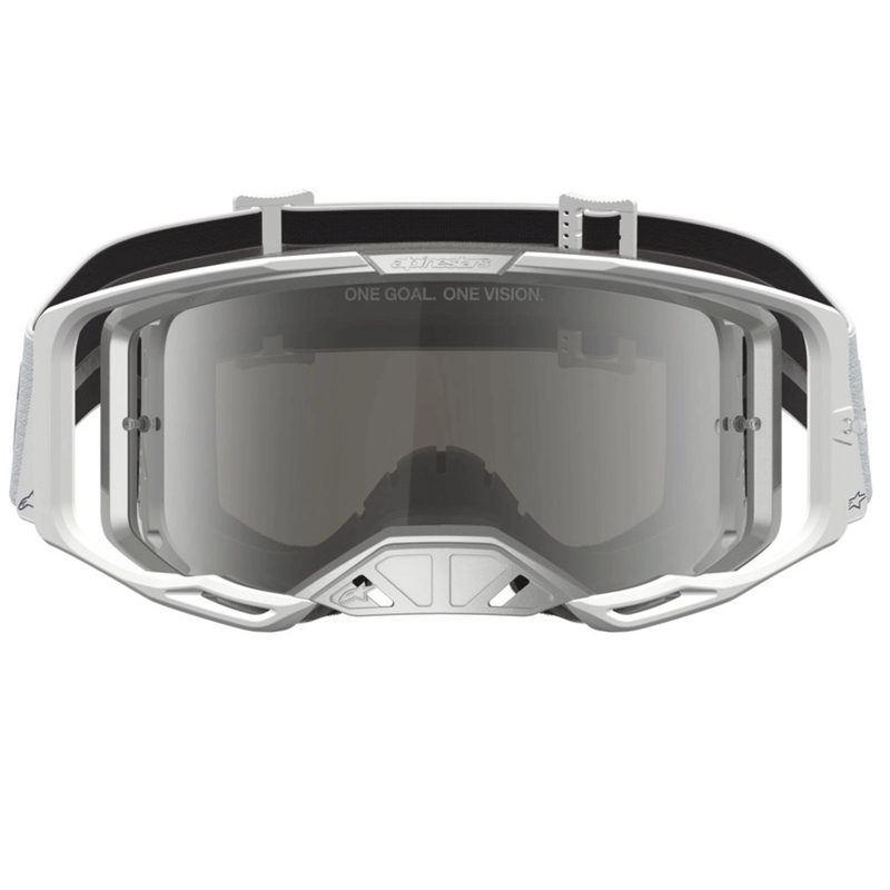 „Alpinestars Vision 8“ gintaro baltos-sidabrinės spalvos motokroso akiniai