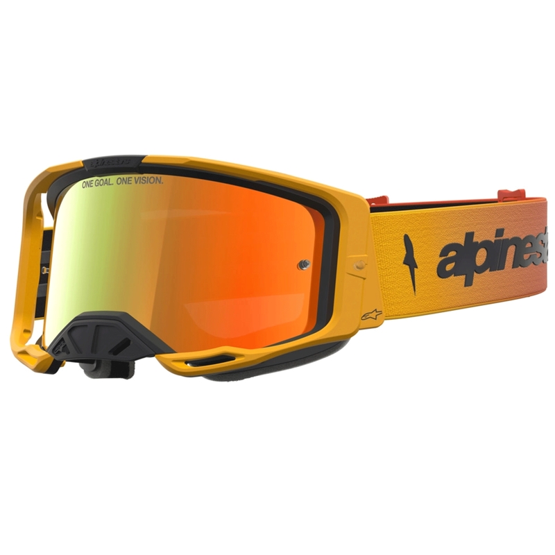 „Alpinestars Vision 8 Amber“ motokroso akiniai geltoni-raudoni-juodi