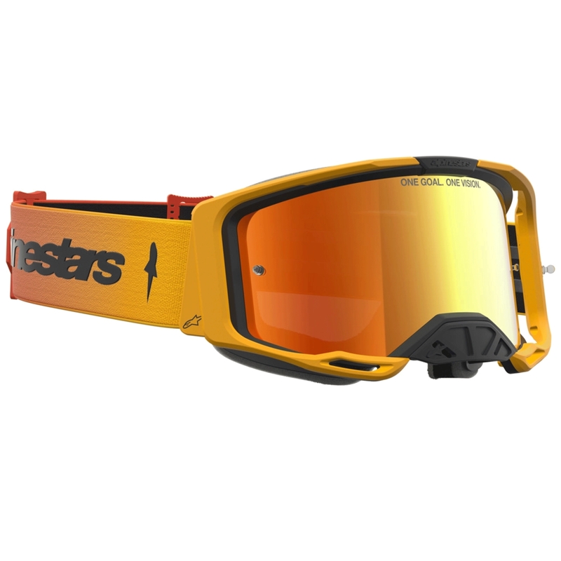 „Alpinestars Vision 8 Amber“ motokroso akiniai geltoni-raudoni-juodi
