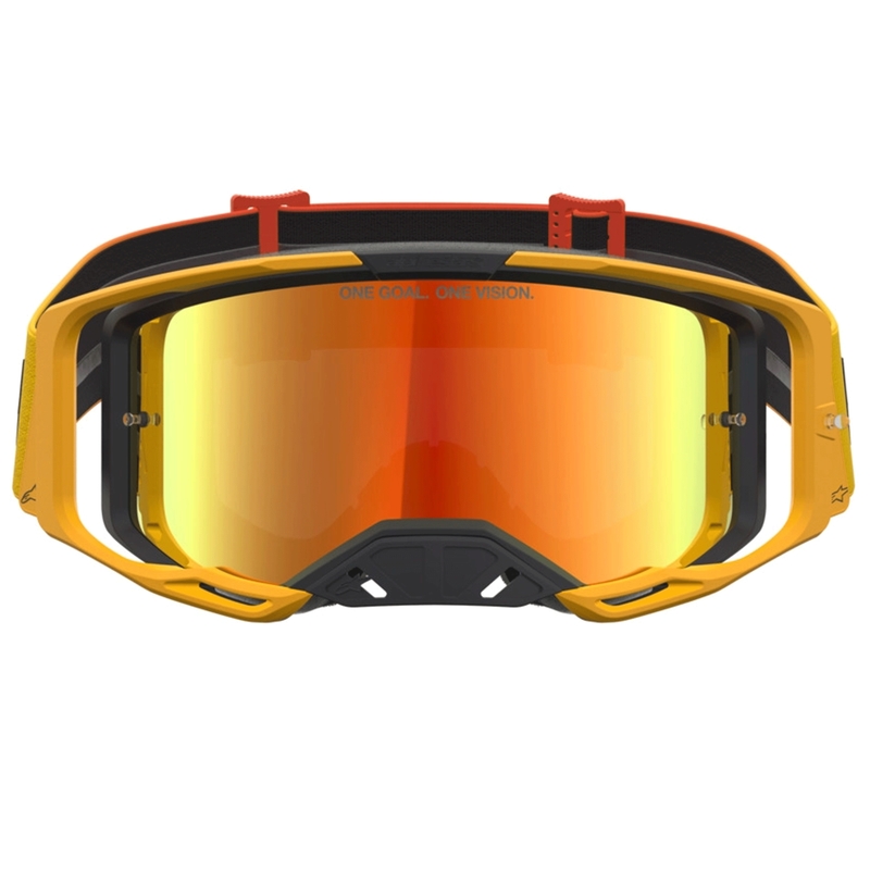„Alpinestars Vision 8 Amber“ motokroso akiniai geltoni-raudoni-juodi