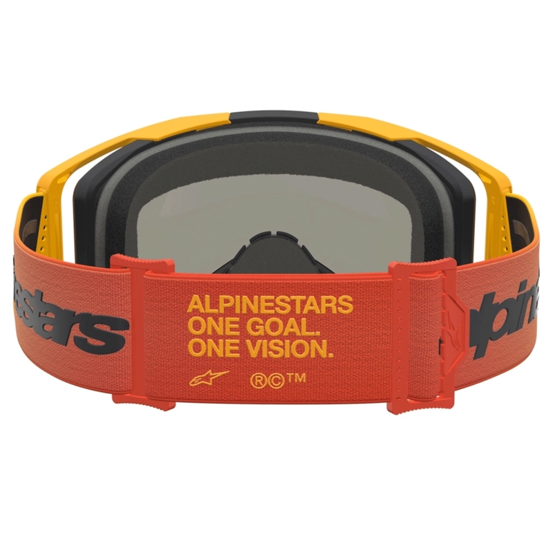 „Alpinestars Vision 8 Amber“ motokroso akiniai geltoni-raudoni-juodi