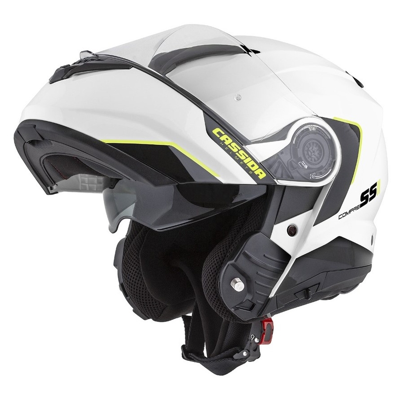 Cassida Compress 2.0 Refraction baltai-juodai-fluo geltonas motociklininko šalmas