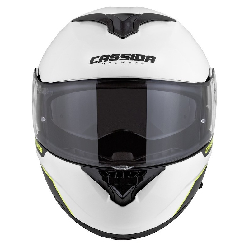 Cassida Compress 2.0 Refraction baltai-juodai-fluo geltonas motociklininko šalmas
