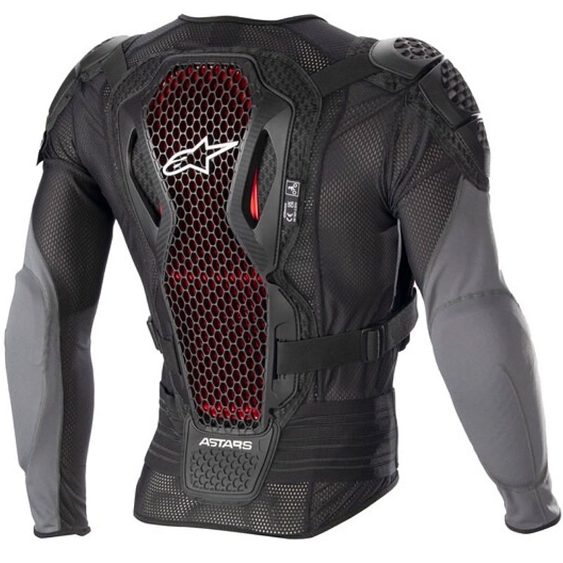 "Alpinestars Bionic Plus 2" juodai pilkai raudona kėbulo apsauga