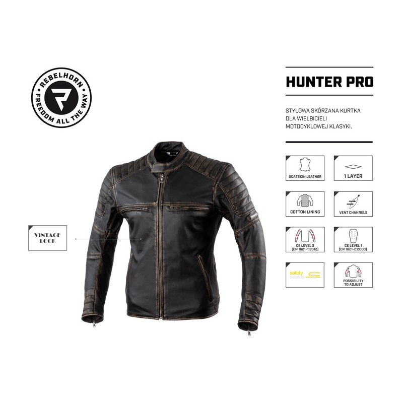 Rebelhorn Hunter Pro Vintage Brown motociklininko striukė išpardavimas