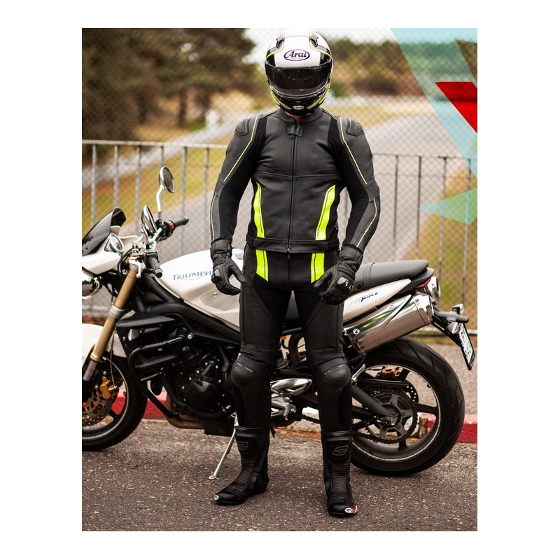 Kalhoty na motorku Ozone Volt černo-fluo žluté výprodej