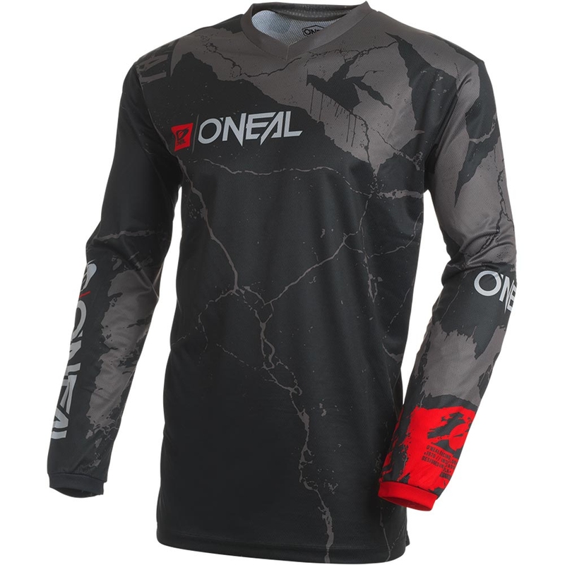 O'Neal Element Acid motokroso marškinėliai juodi-pilki