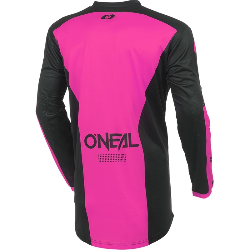 Moteriški motokroso marškinėliai O'Neal Element Racewear juodi-rožiniai