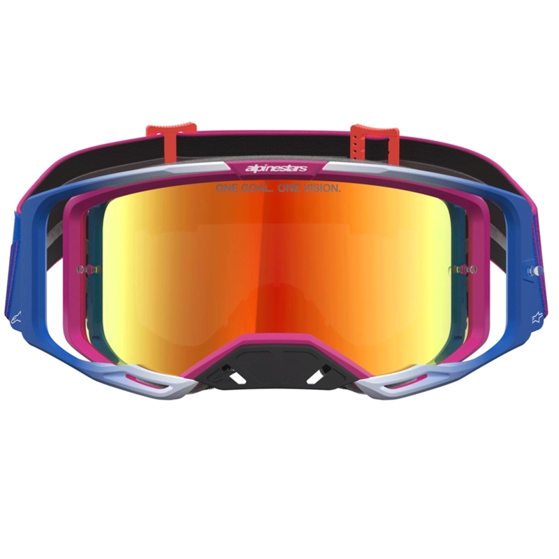 „Alpinestars Vision 8 Maven“ raudoni-juodi motokroso akiniai