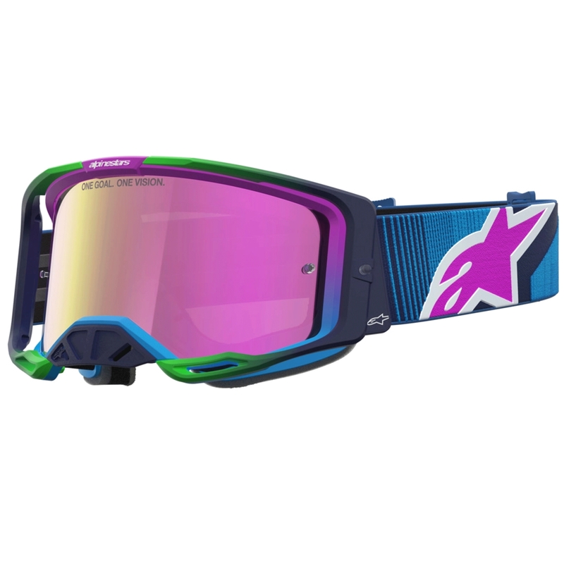 „Alpinestars Vision 8 Maven“ mėlynai violetiniai motokroso akiniai