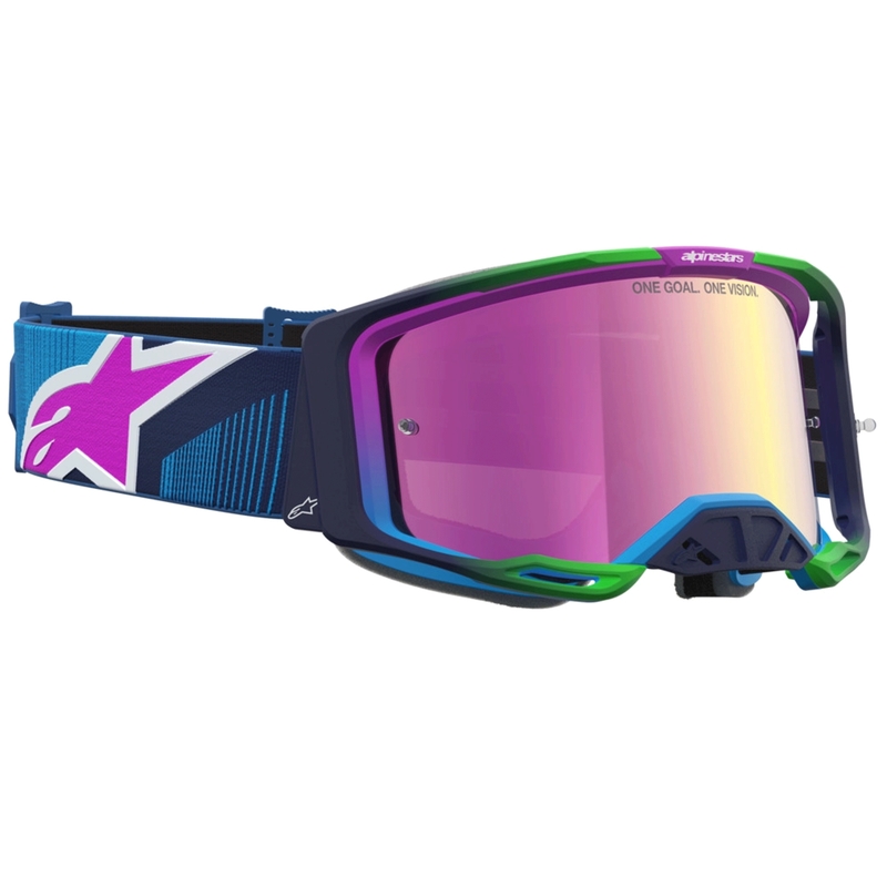 „Alpinestars Vision 8 Maven“ mėlynai violetiniai motokroso akiniai