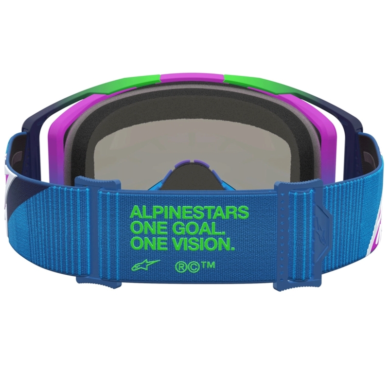 „Alpinestars Vision 8 Maven“ mėlynai violetiniai motokroso akiniai