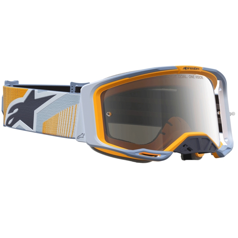 „Alpinestars Vision 8 Maven“ mėlynai oranžiniai motokroso akiniai