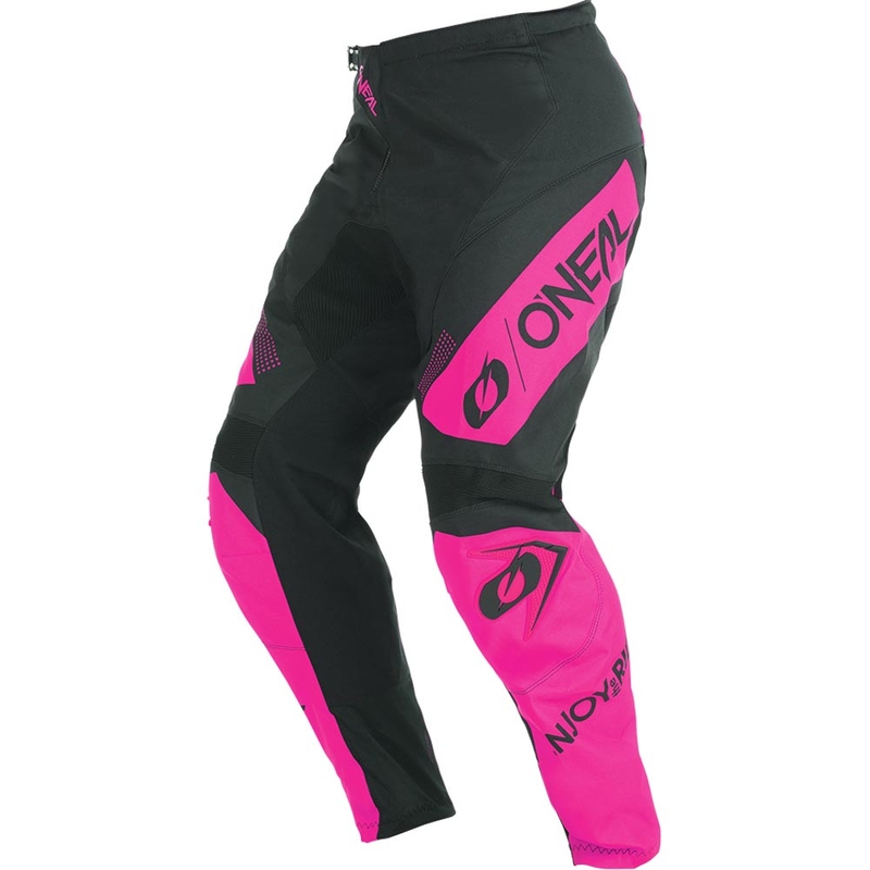 Moteriškos motokroso kelnės O'Neal Element Racewear juodos-rožinės