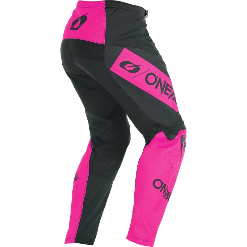 Moteriškos motokroso kelnės O'Neal Element Racewear juodos-rožinės